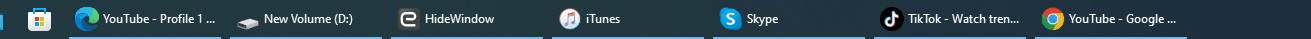 Taskbar window before using HideWindow