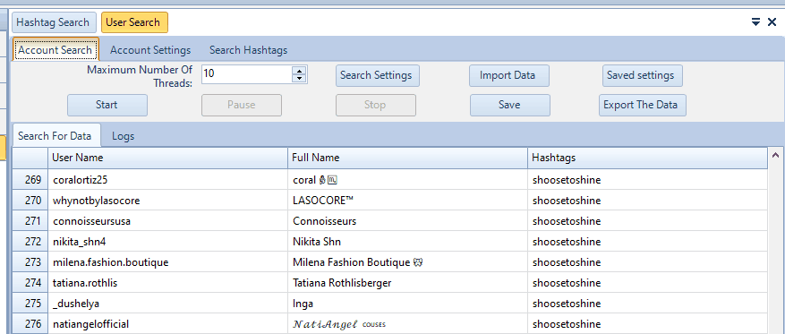 User search